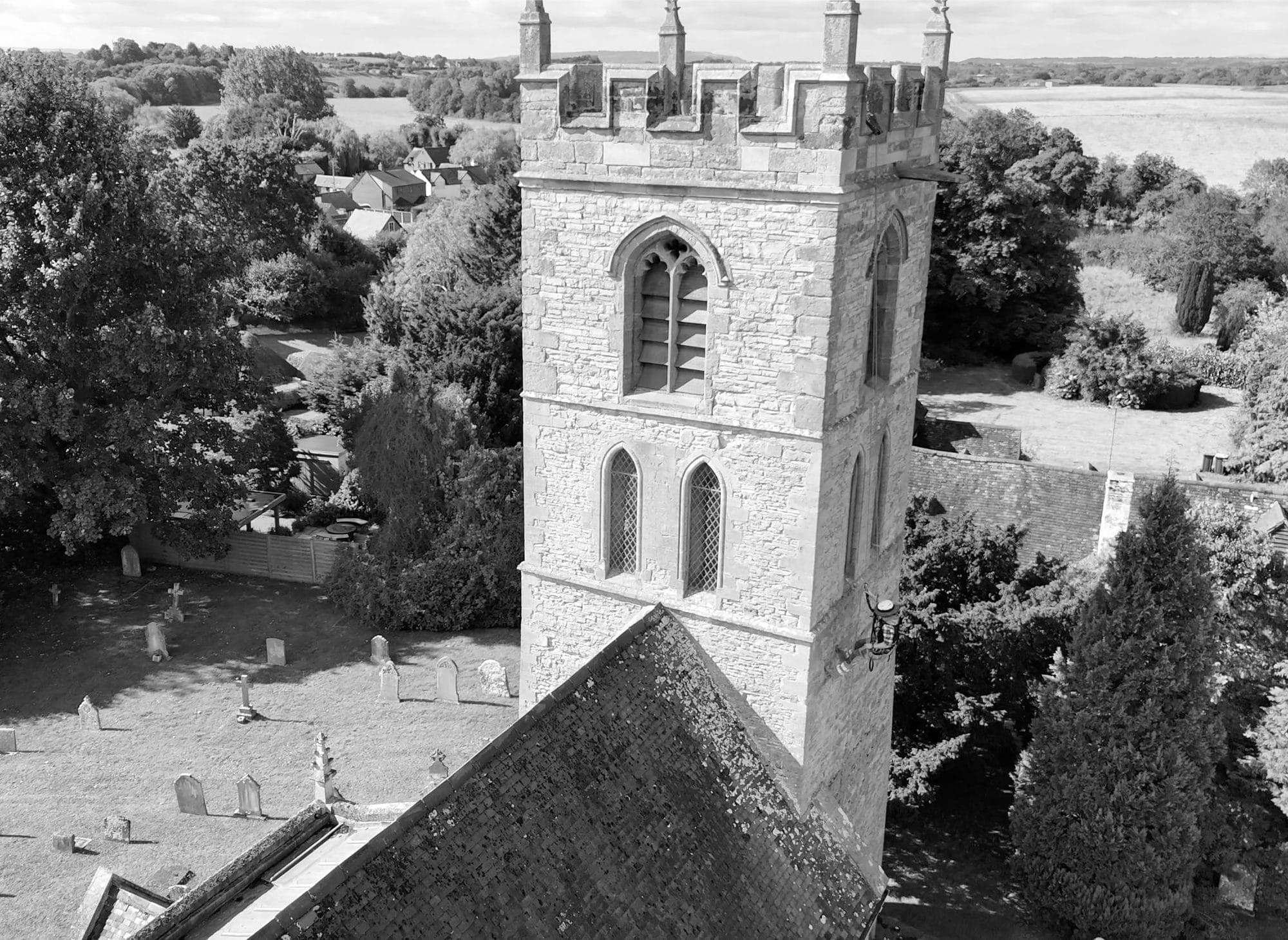 St Peter's Church, Welford-upon-Avon — rope access conservation works