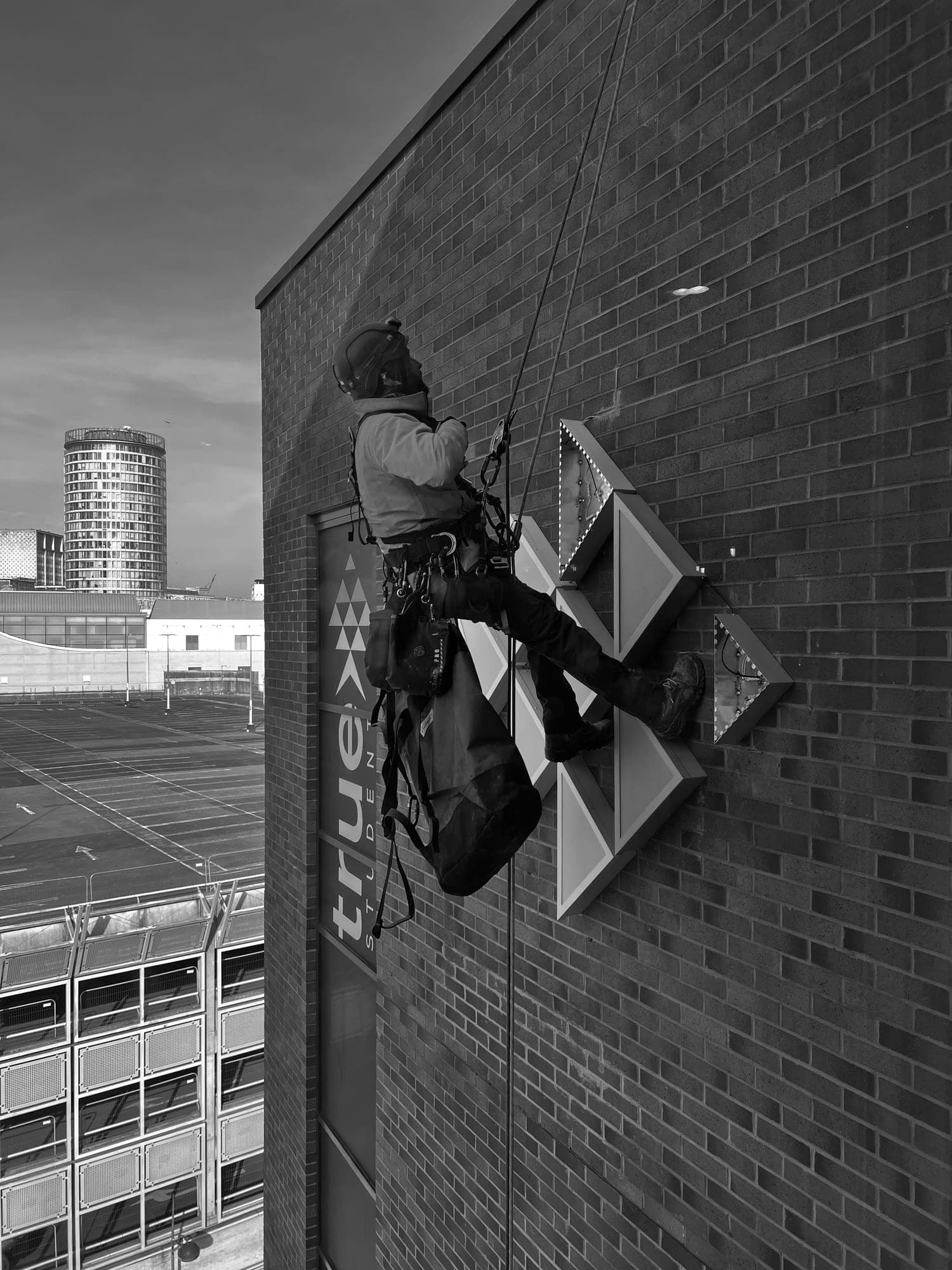True Student, Birmingham — rope access signage & display works