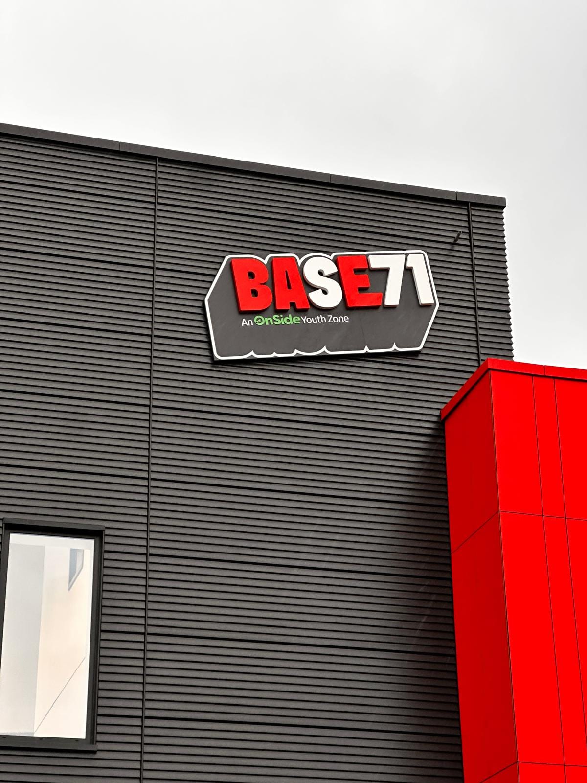 Base 71, Barnsley — completed illuminated sign