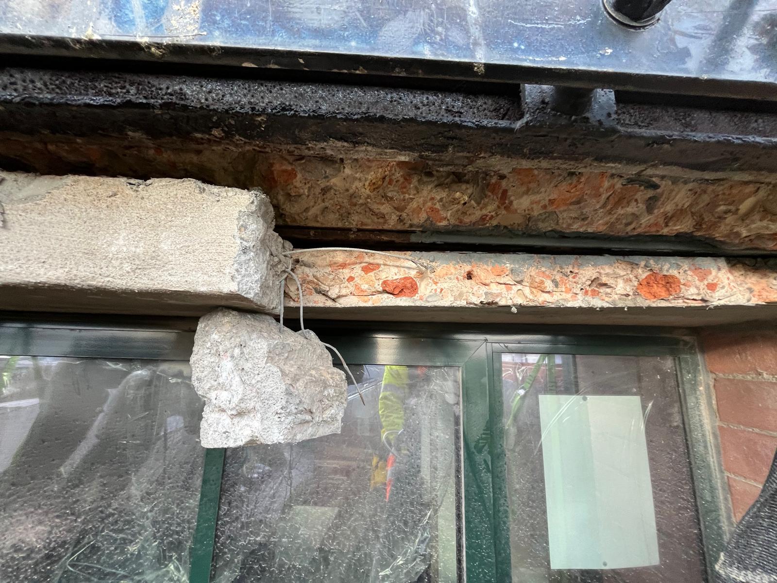 Castle Wharf, Nottingham — exposed concrete lintel