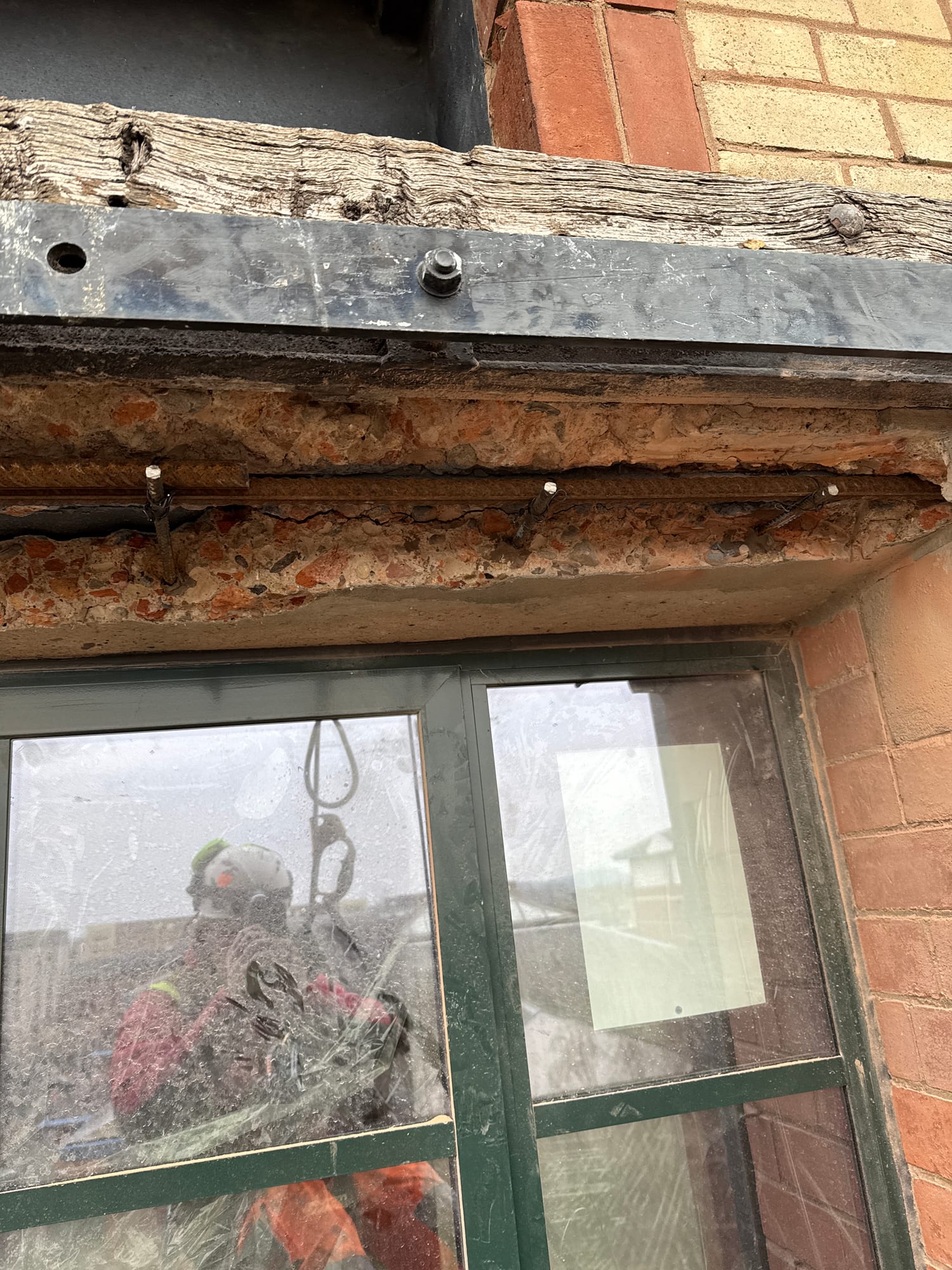 Castle Wharf, Nottingham — lintel rebar steel primed