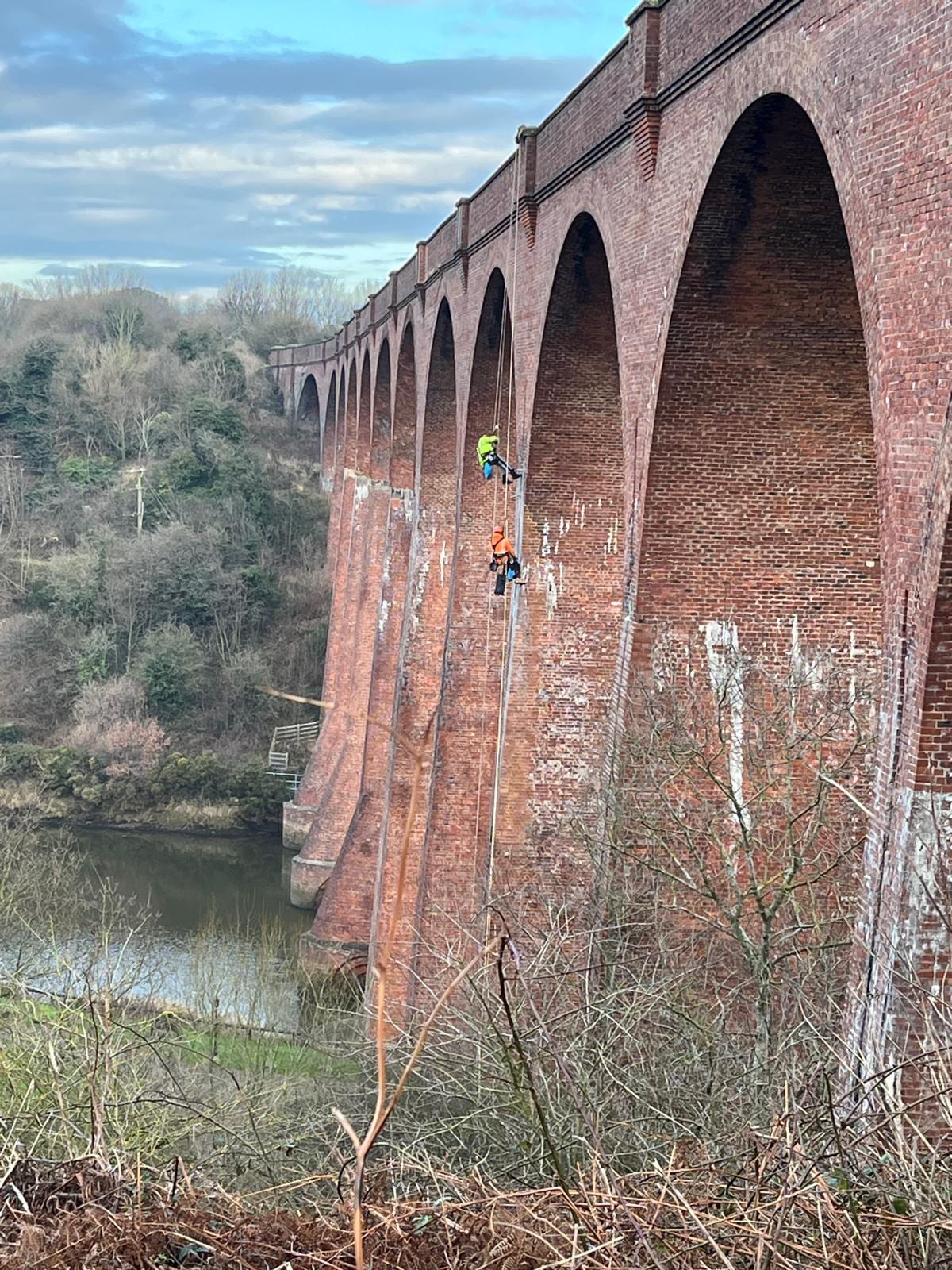 Larpool Viaduct, Whitby — rope teams on viaduct arches