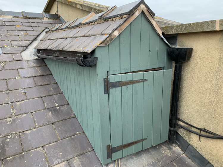Longs Mill, Derby — roof hatch after repair