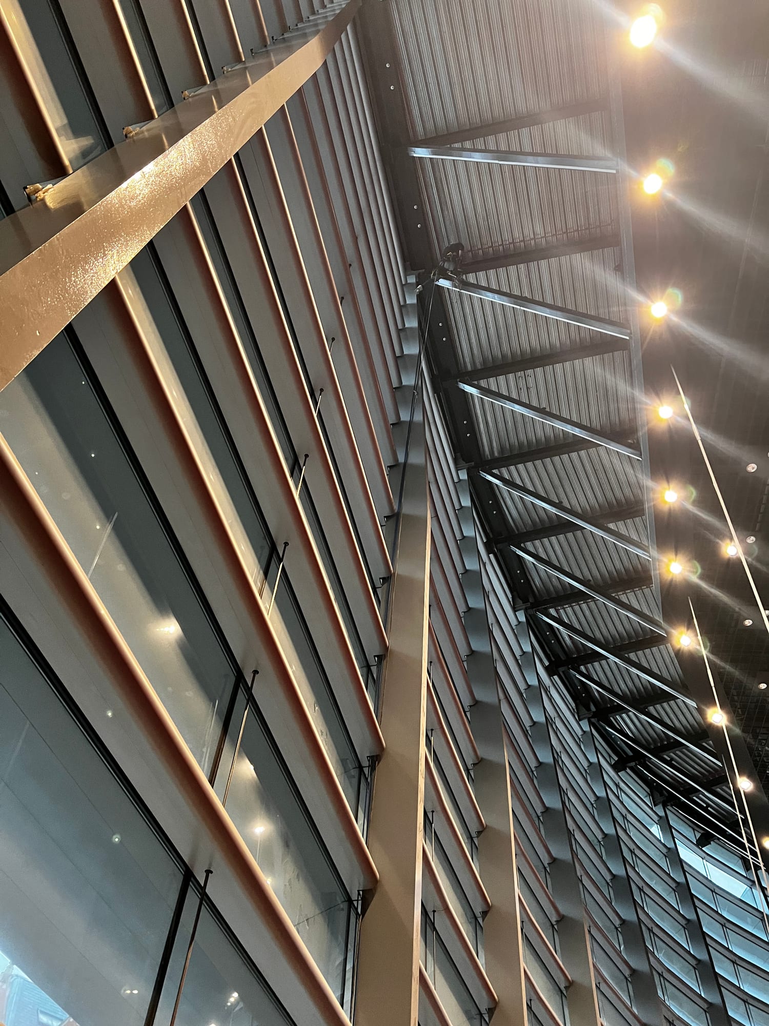 The Curve Theatre, Leicester — foyer glazing at height