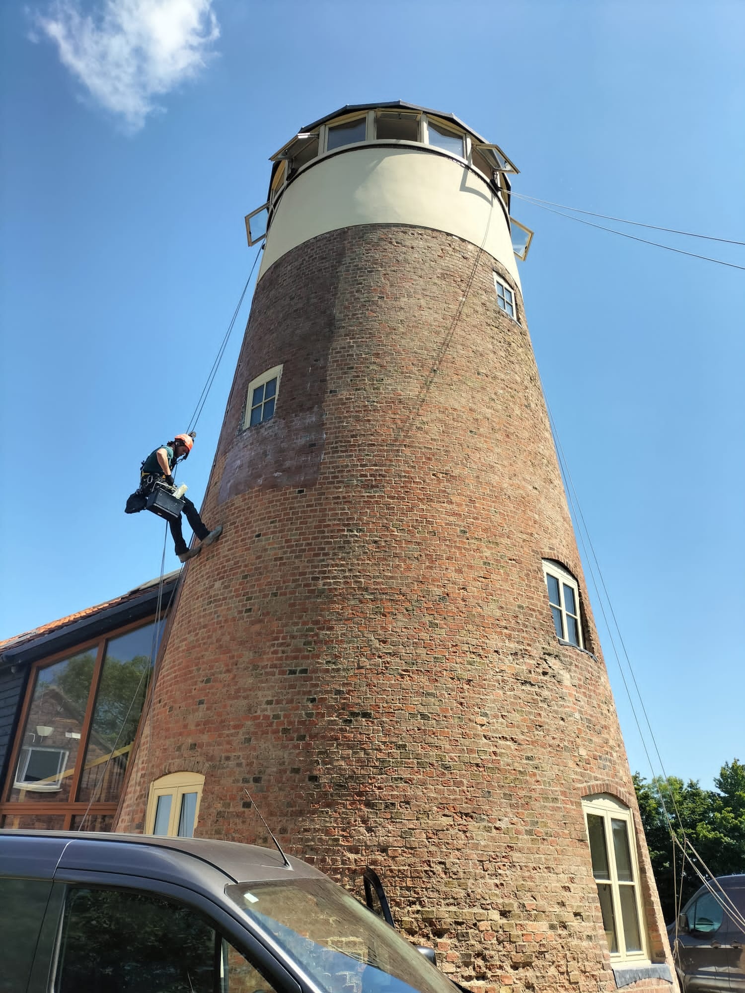 The Mill, Huntingdon — descending mill tower