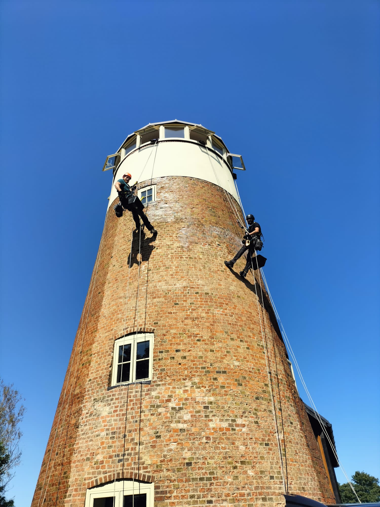 The Mill, Huntingdon — two rope technicians on mill