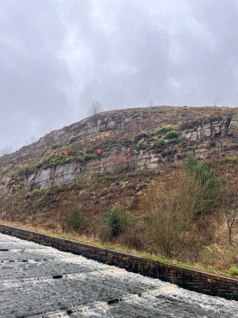 Wessenden Valley Rhododendron Removal — crag and valley slope work area