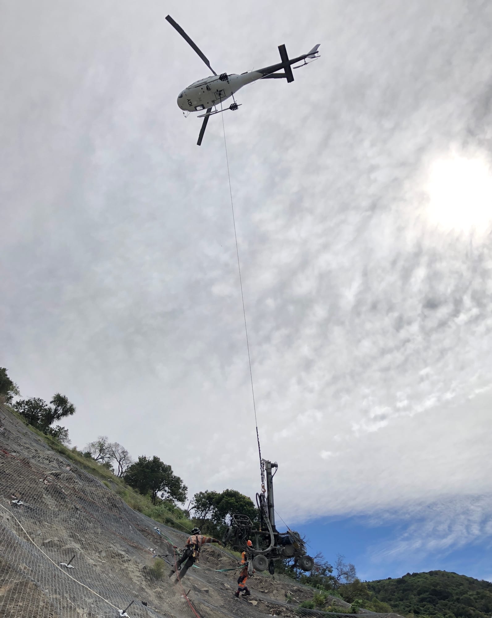 Geotechnical — helicopter drill rig lift