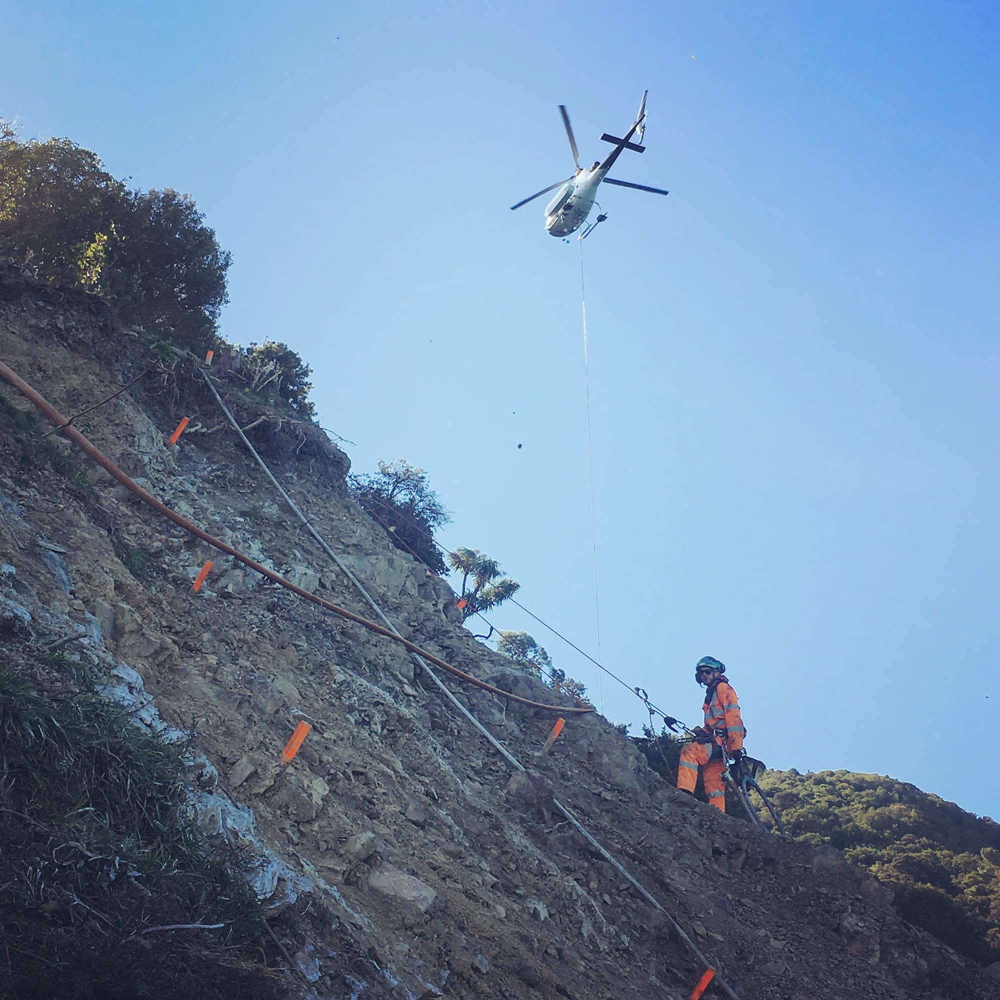 Geotechnical — helicopter lift slope works