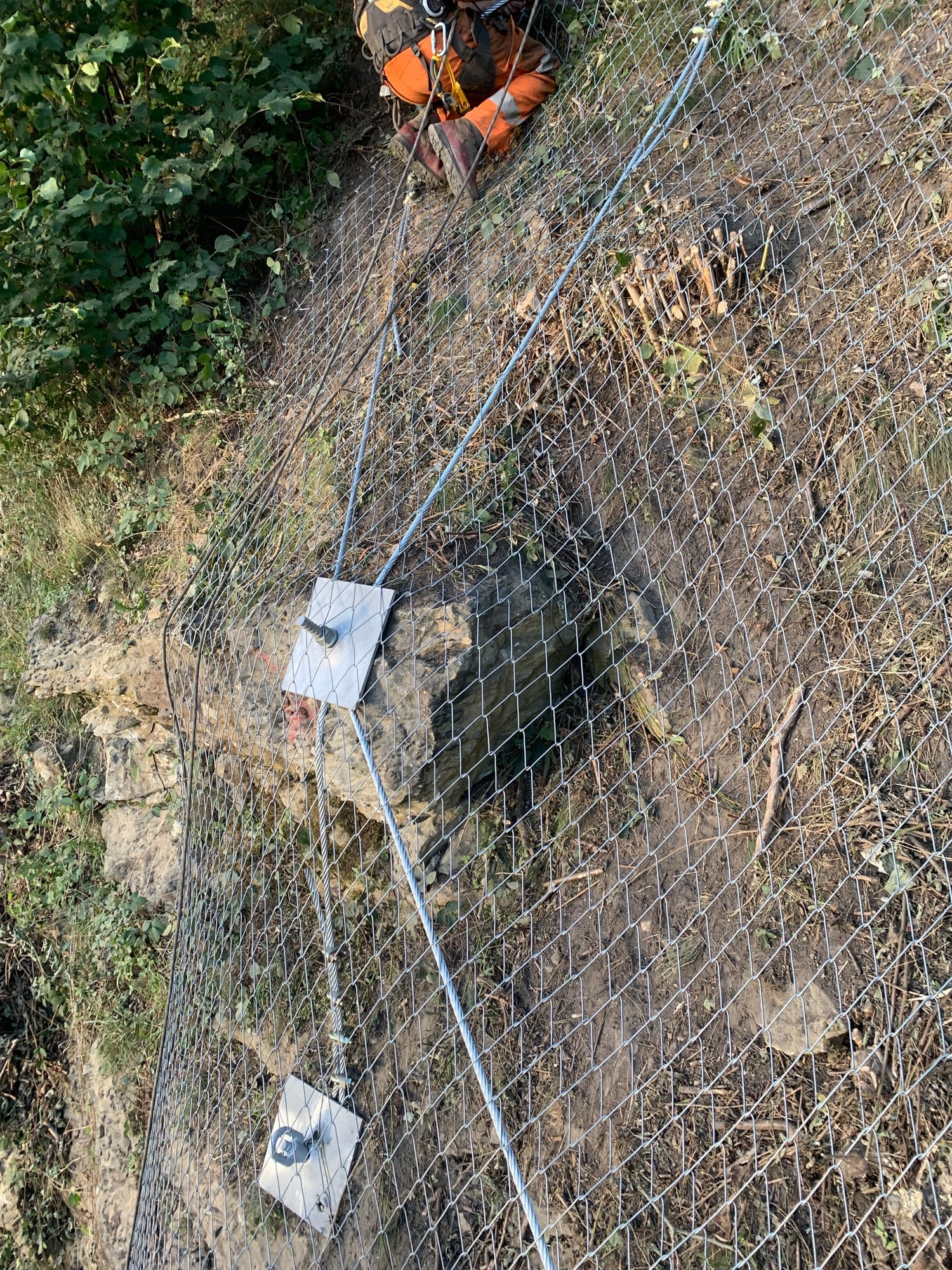 Geotechnical — rockfall mesh with anchor plates