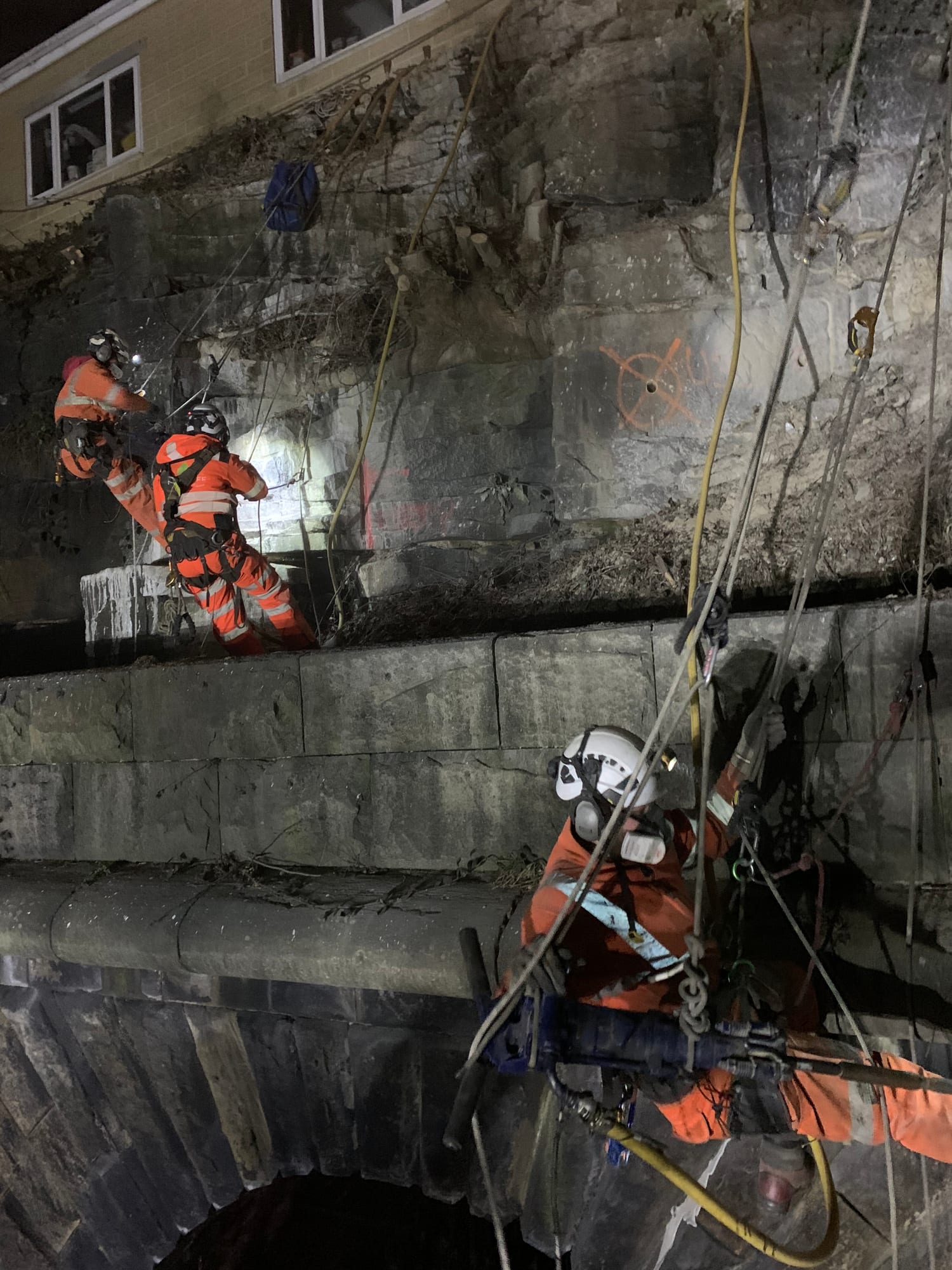 Geotechnical — drilling masonry above tunnel
