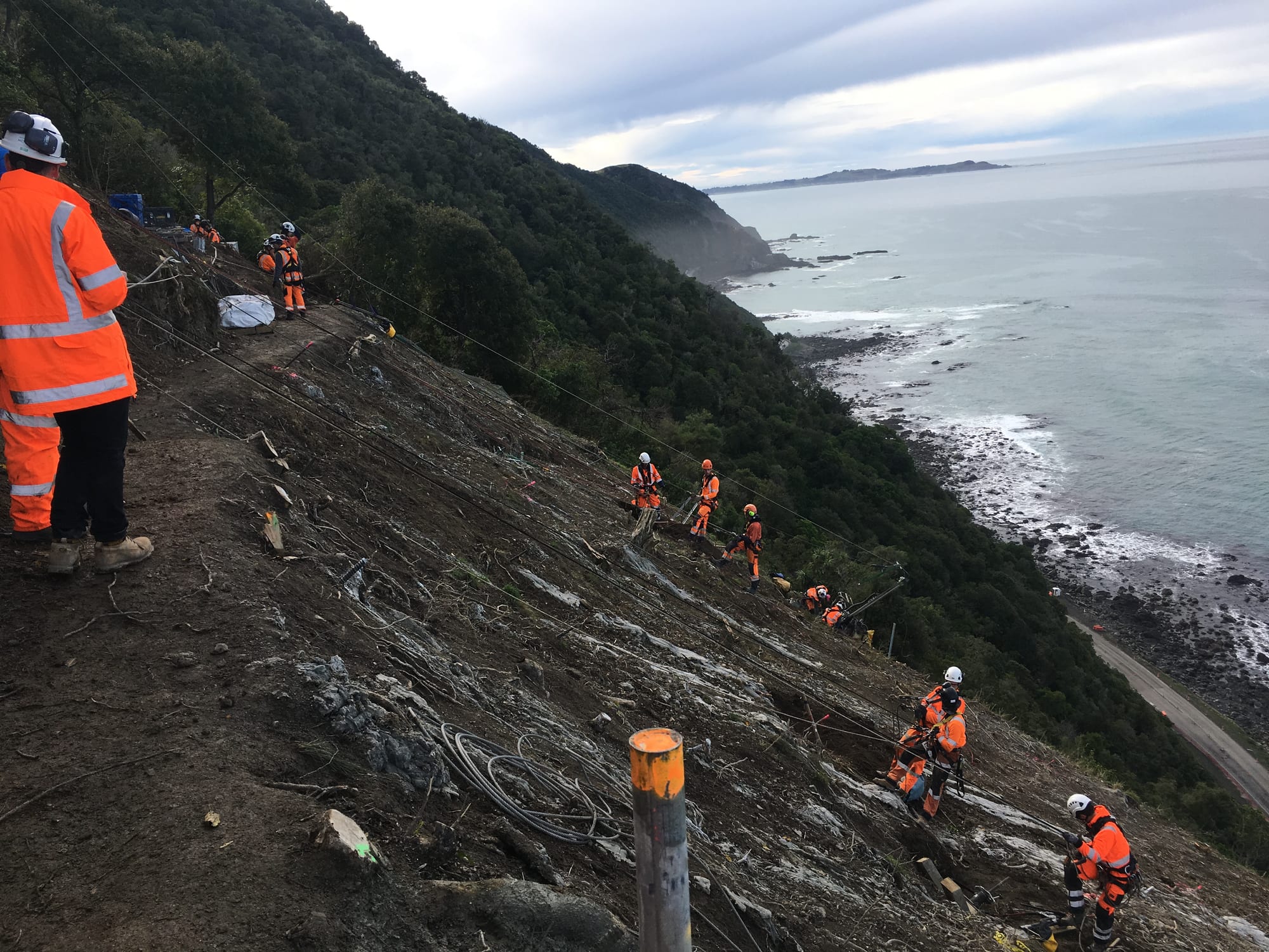 Geotechnical — team on coastal slope